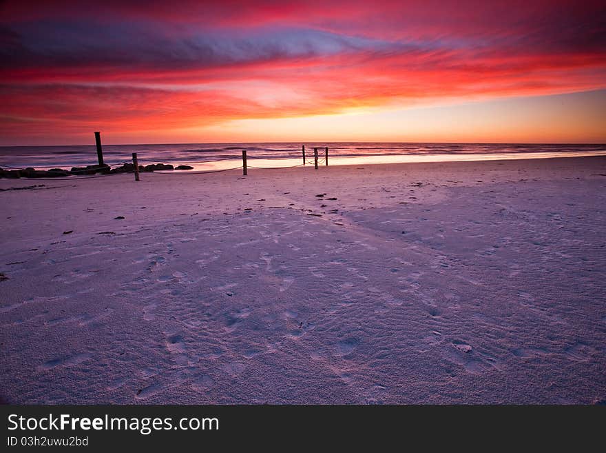 Vibrant colors lighting up the sky at sunset. Vibrant colors lighting up the sky at sunset