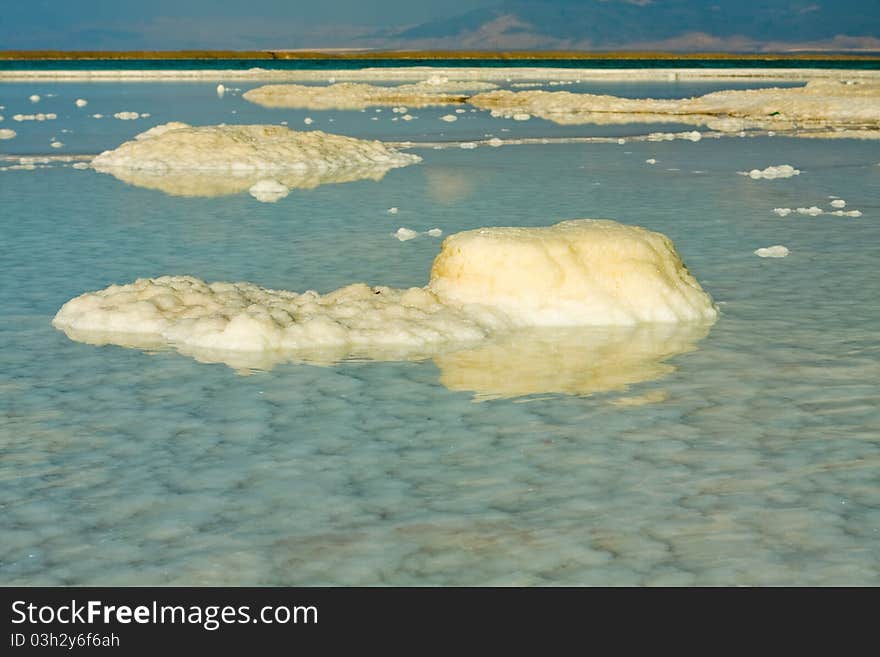 Strange forms and colors of salt, Dead sea, Israel