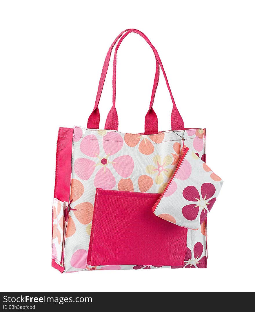 Colorful fabric flower pattern handbag