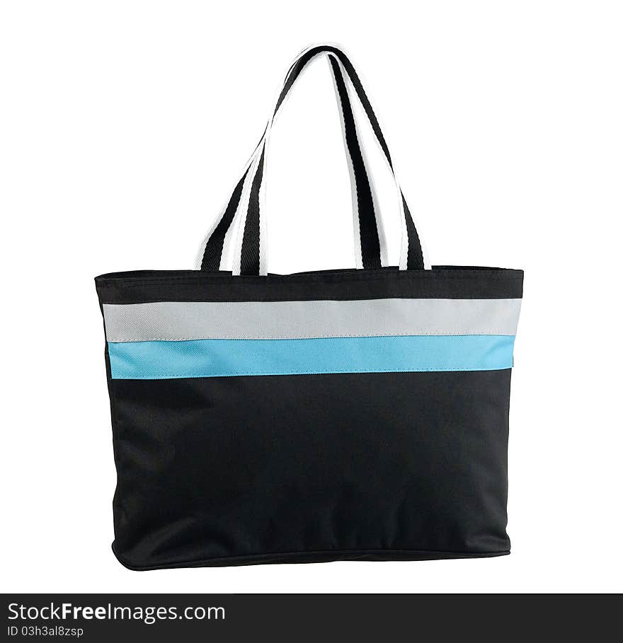 Nice stripe fabric bag isolated