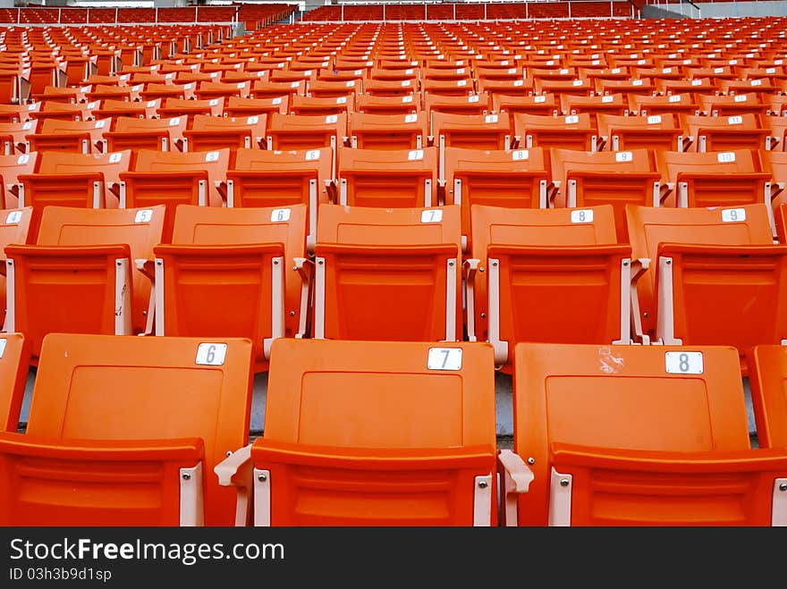 Red stand chair in stadium. Red stand chair in stadium