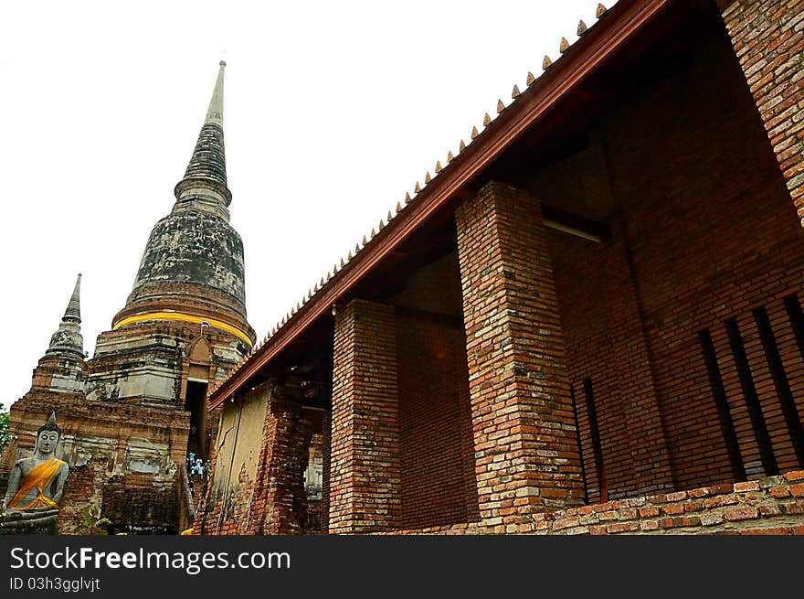 Old temple thai style Wat yai chai mong kon