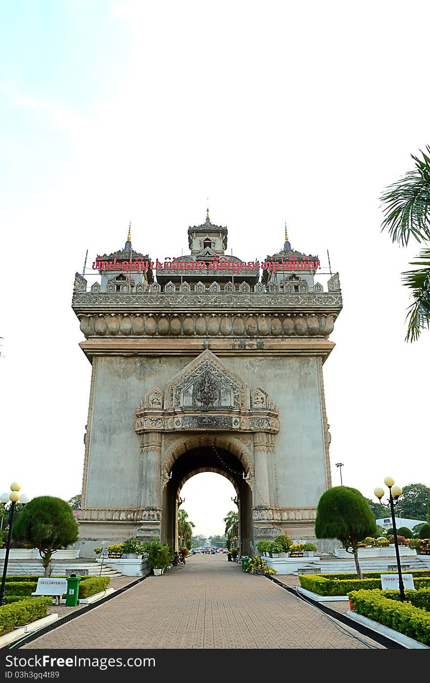 Patuxay Victory of Vientiane in LAO PDR