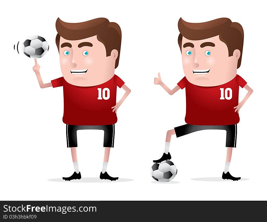 A professional soccer player with his lucky number.  Fully editable eps file format. A professional soccer player with his lucky number.  Fully editable eps file format.