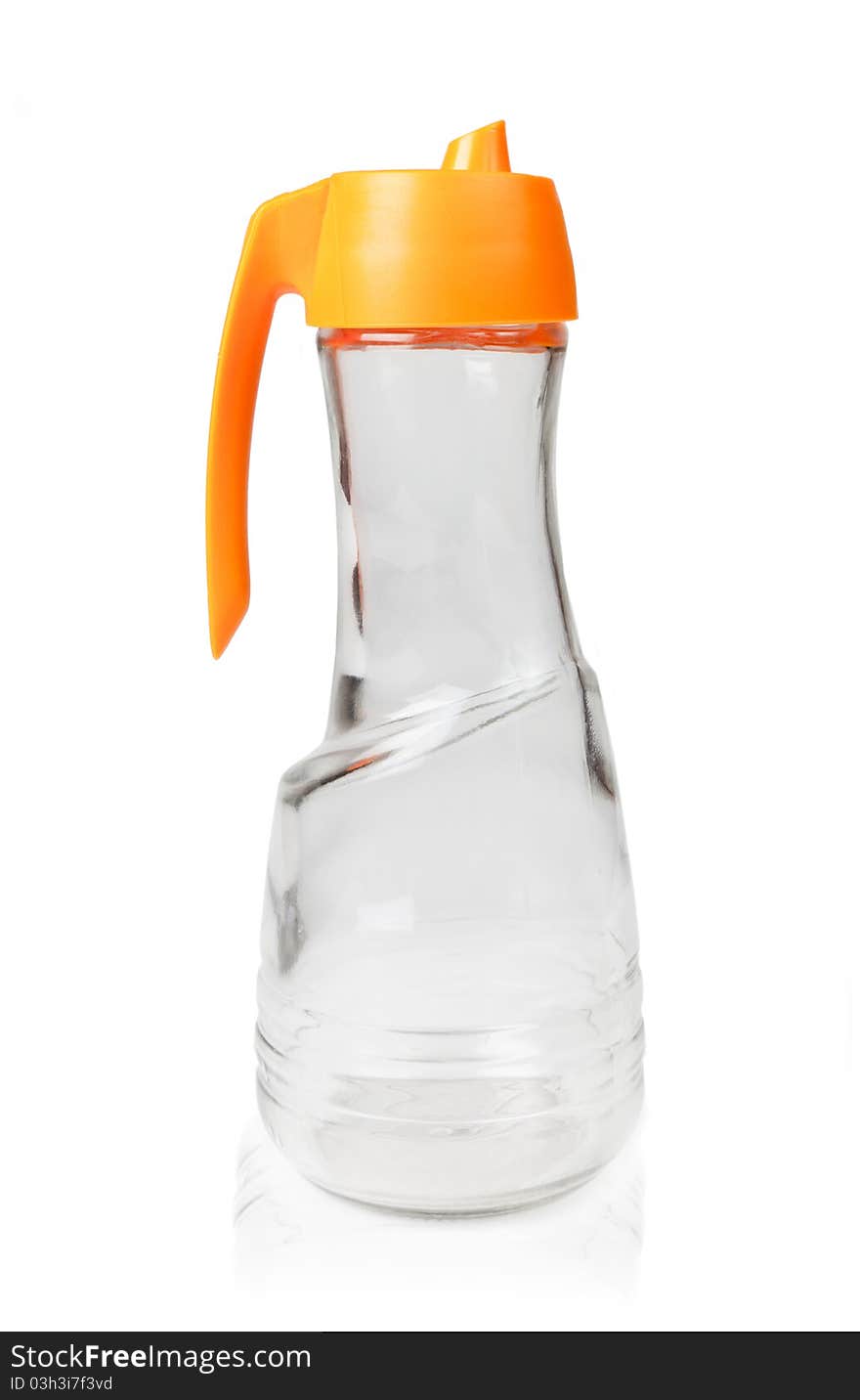 Empty bottle for oil on white background