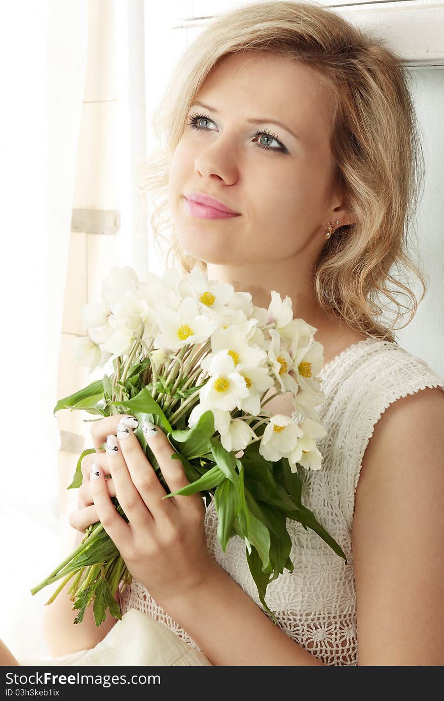 Girl Holds The Bouquet