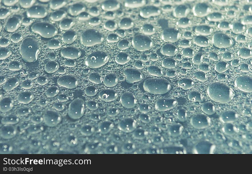 Large water drops on glass. Large water drops on glass