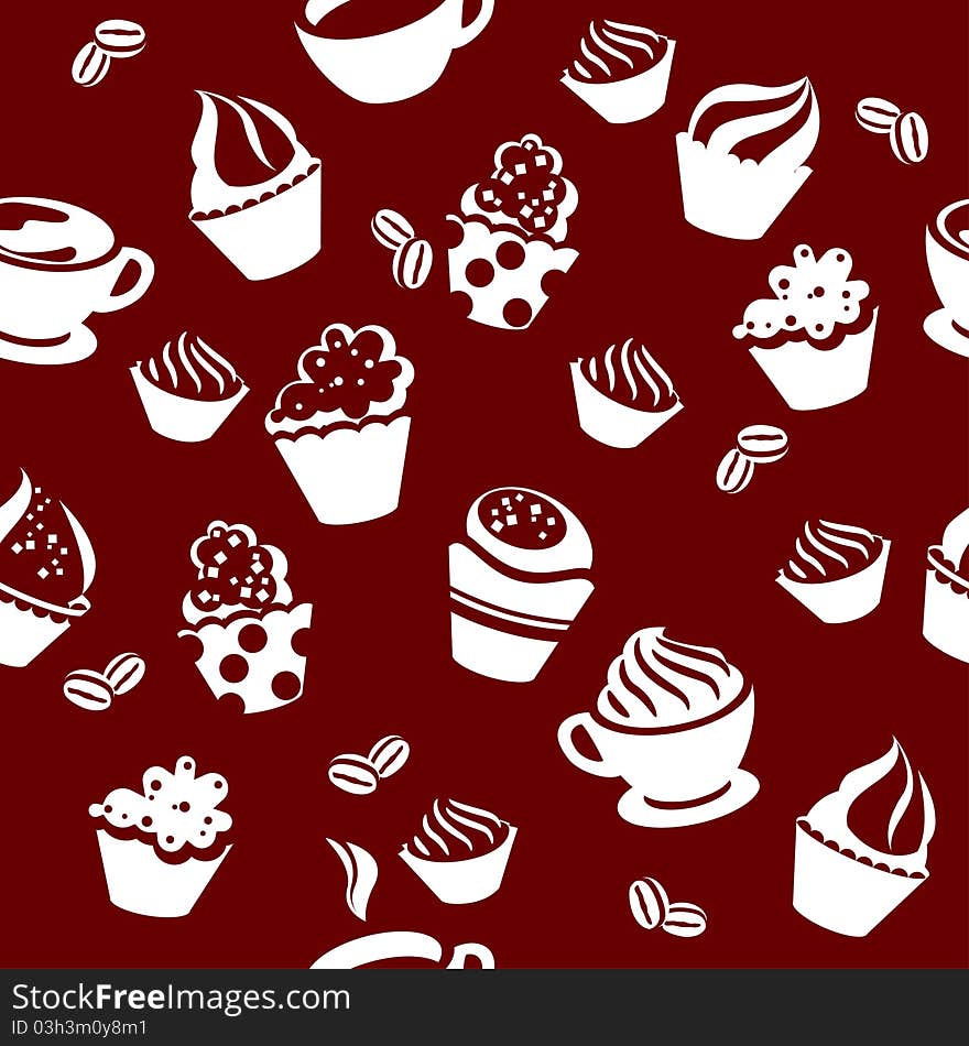 Seamless Pattern With Cups Of Coffee