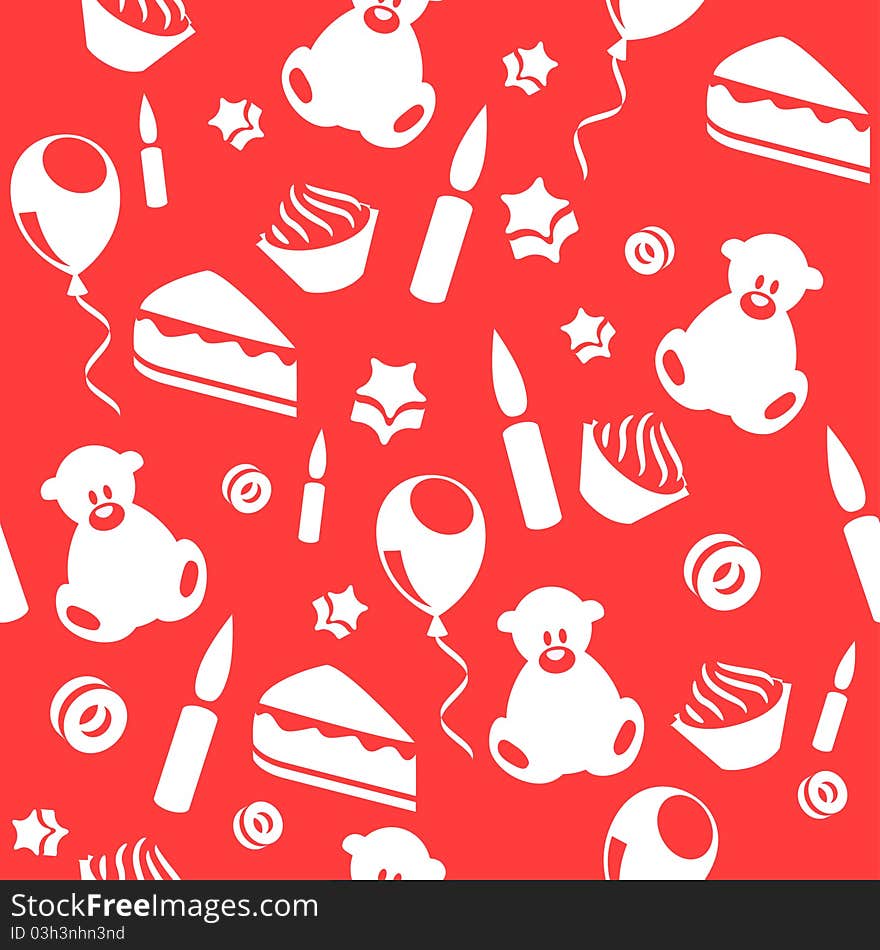 Seamless Pattern With Teddy Bears