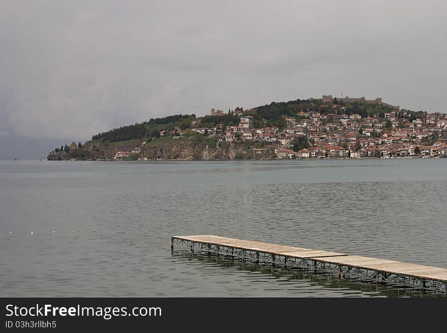 Panoramic view of Ohrid lake, Macedonia