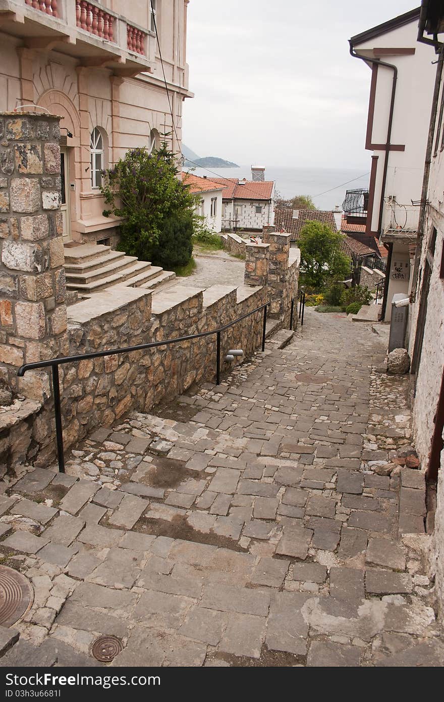 Streets of old city Ohrid, Macedonia