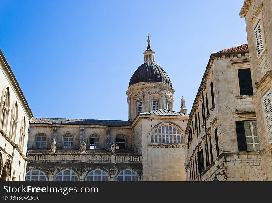 Old church at Dubrovnik in Croatia - architecture background