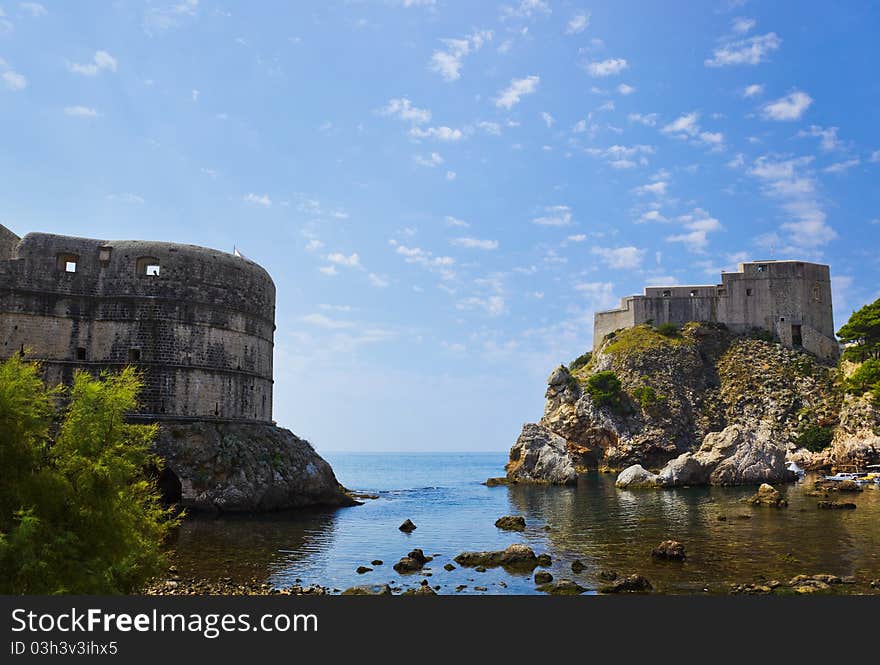 Fort at town Dubrovnik in Croatia