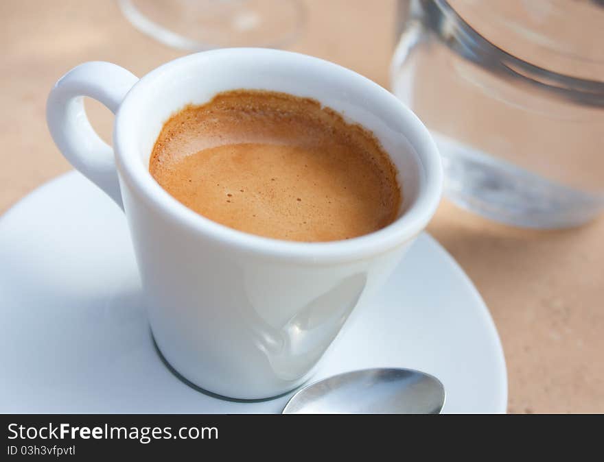 Close-up view of coffee cup