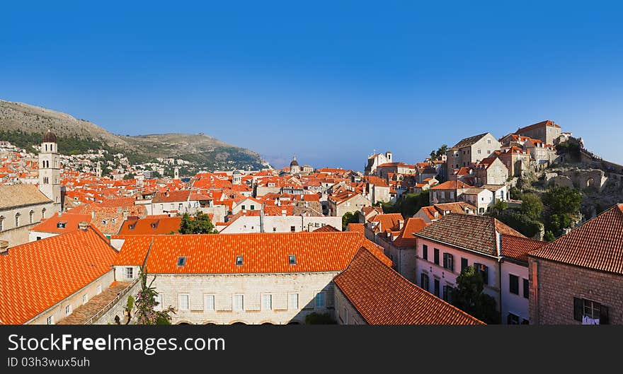 Panorama of Dubrovnik in Croatia - architecture background