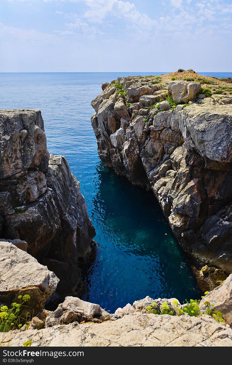 Rock Coastline At Croatia