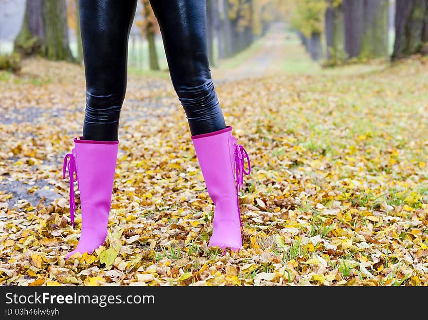 Detail of woman in autumnal nature. Detail of woman in autumnal nature