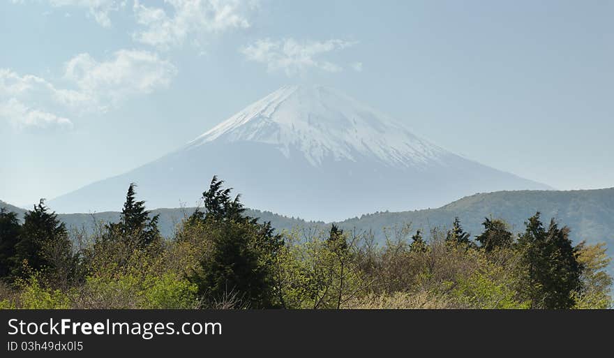 View of mount Fuji from Hakone in Japan.