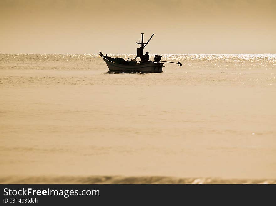 The old fishing Boat in thailand.