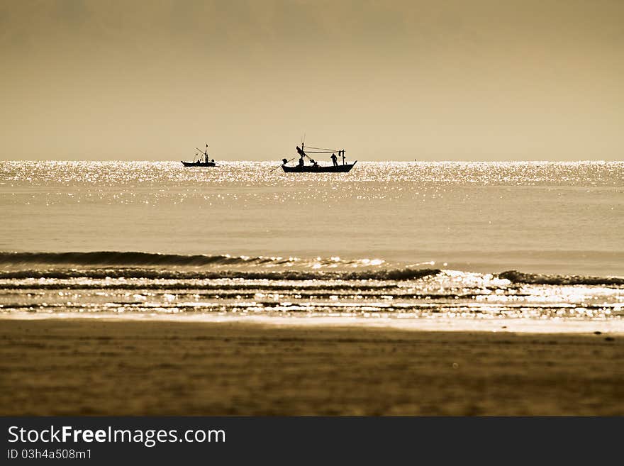 The old fishing Boat in thailand.