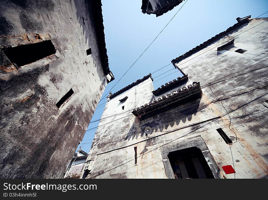 Traditional Chinese old street in wu yuan. Traditional Chinese old street in wu yuan.