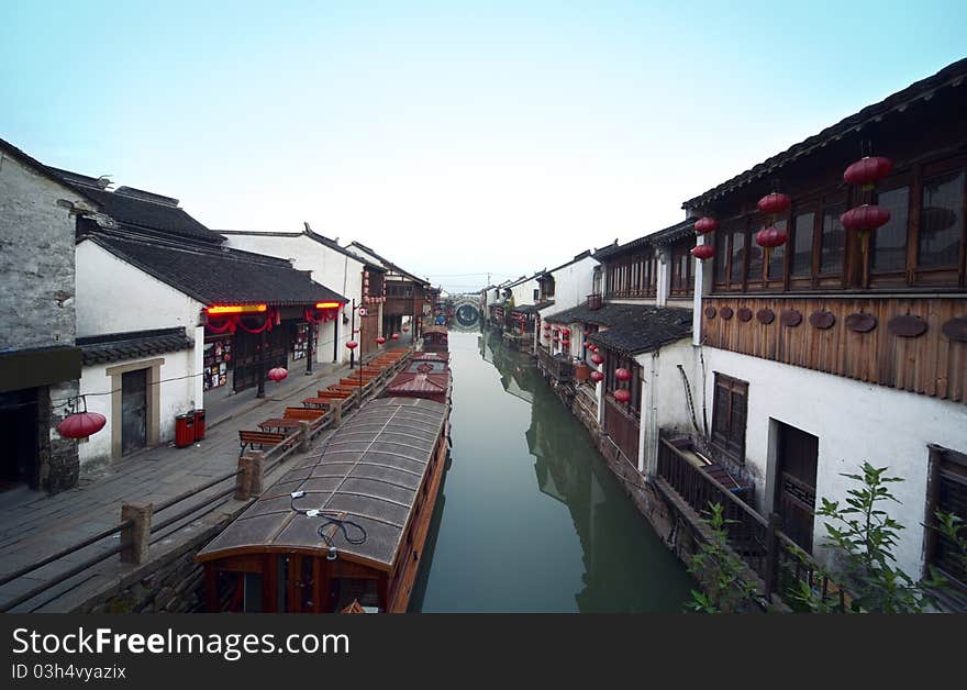 Traditional Chinese old street in wu yuan. Traditional Chinese old street in wu yuan.