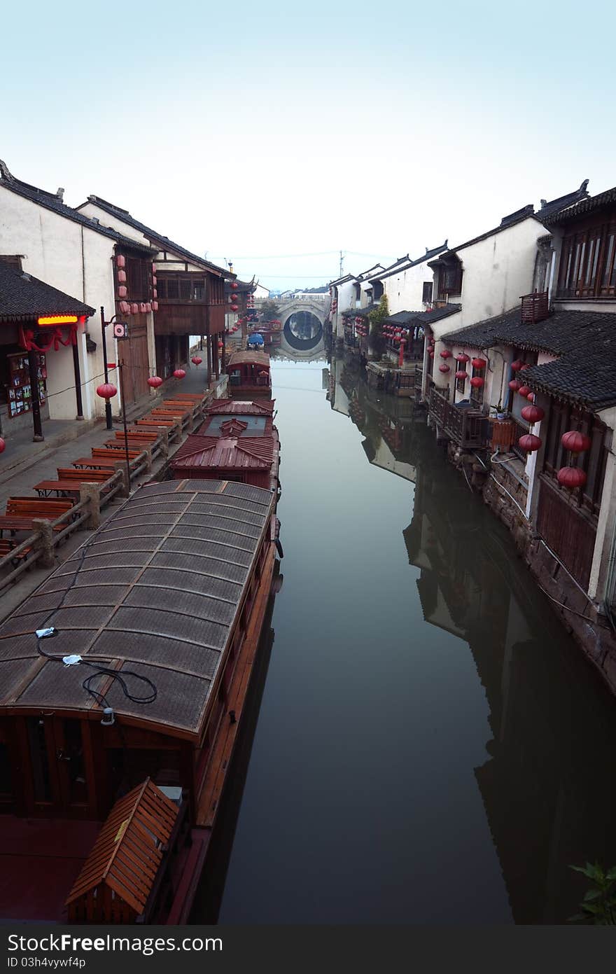 Traditional Chinese old street in wu yuan. Traditional Chinese old street in wu yuan.