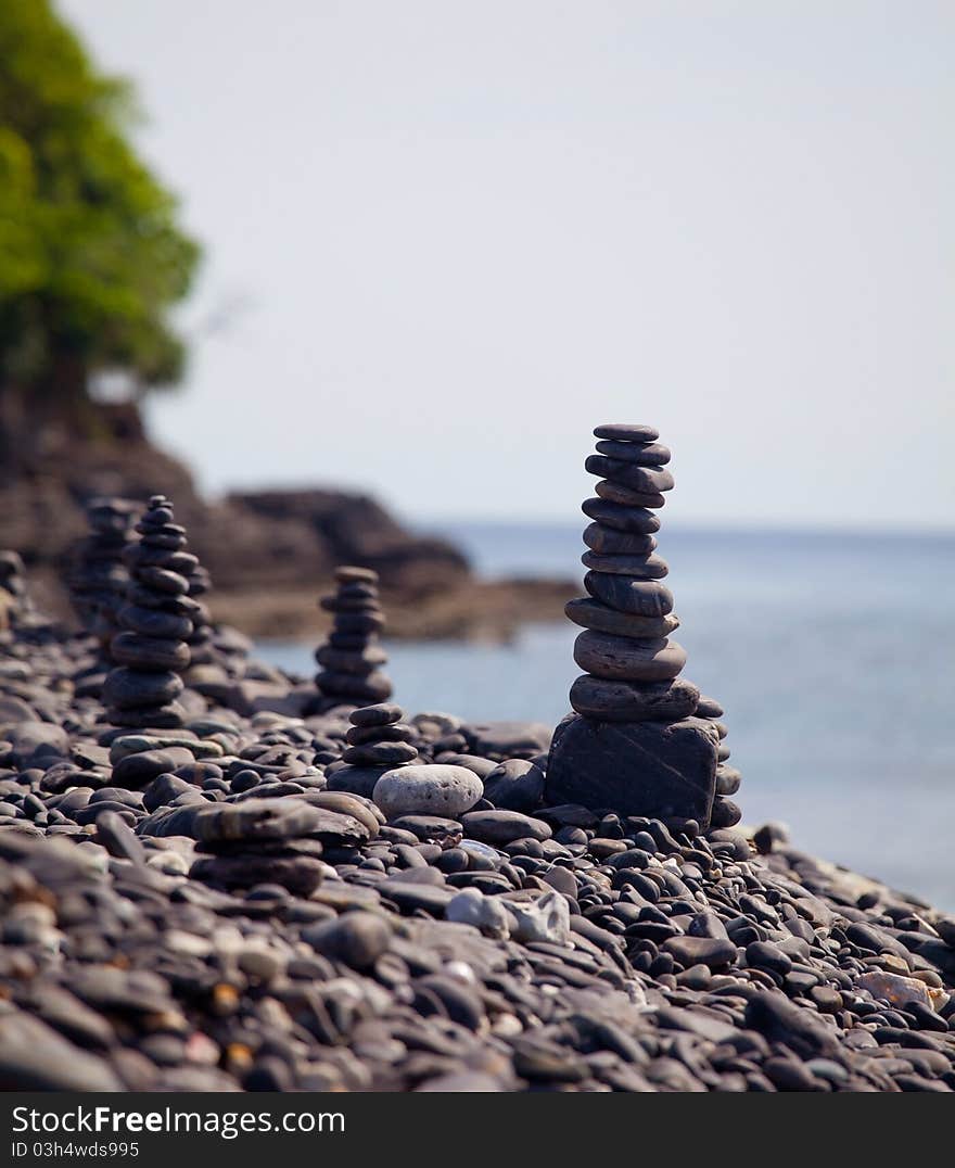 Stack of stones on the beach