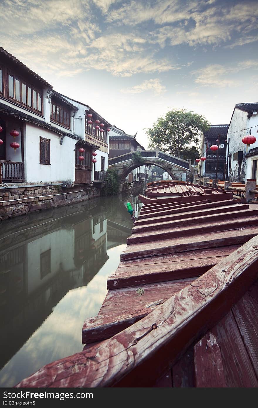 Traditional Chinese old street in wu yuan. Traditional Chinese old street in wu yuan.