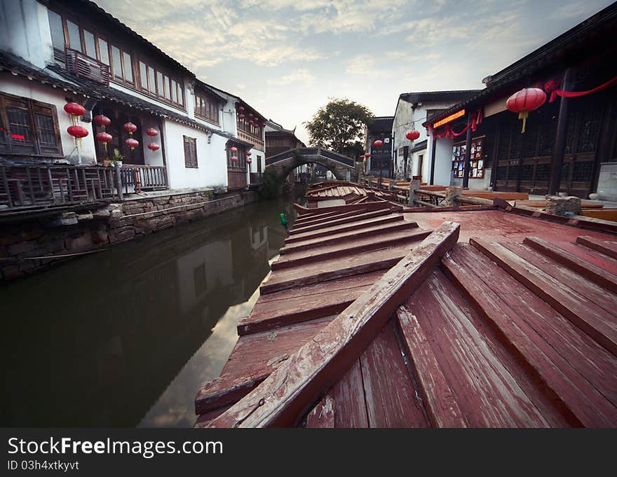 Traditional Chinese old street in wu yuan. Traditional Chinese old street in wu yuan.