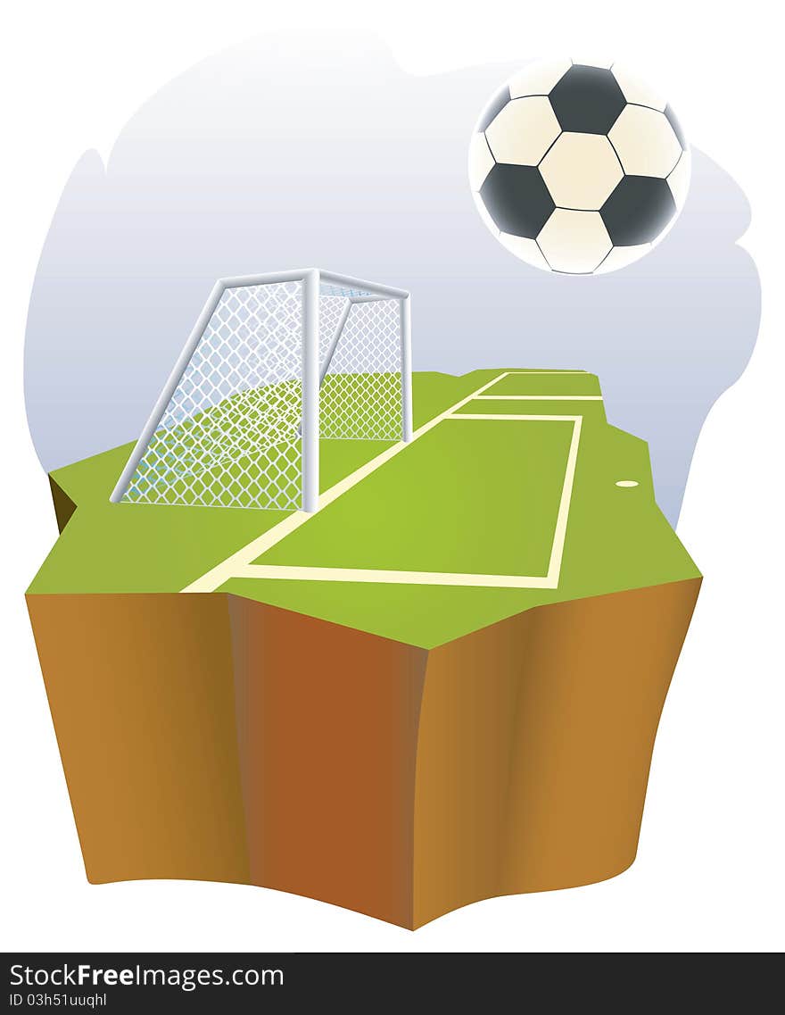 Soccer goal and ball background. Soccer goal and ball background.