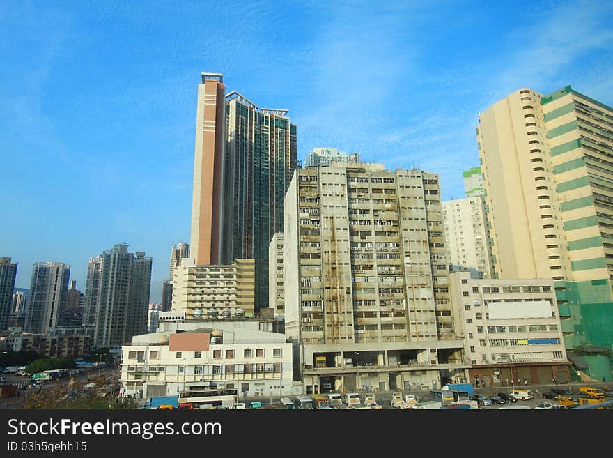 Hong Kong downtown and industrial zone