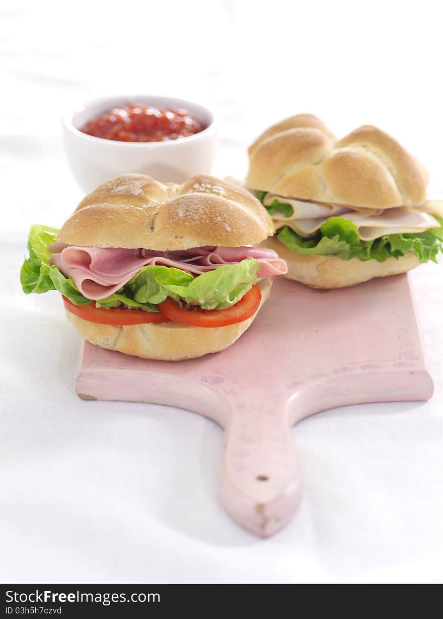 Ham Turkey salad rolls