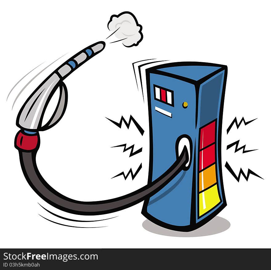 Cartoon illustration of a gas pump meter. Cartoon illustration of a gas pump meter