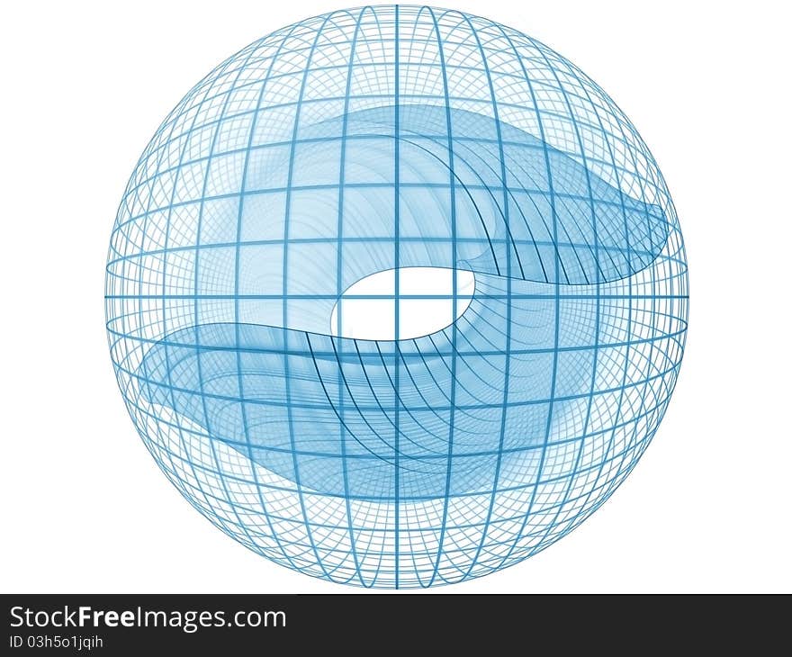 Elegant dynamic grid lines rendered on plain background on the subject of science, technologies, motion and dynamism. Elegant dynamic grid lines rendered on plain background on the subject of science, technologies, motion and dynamism