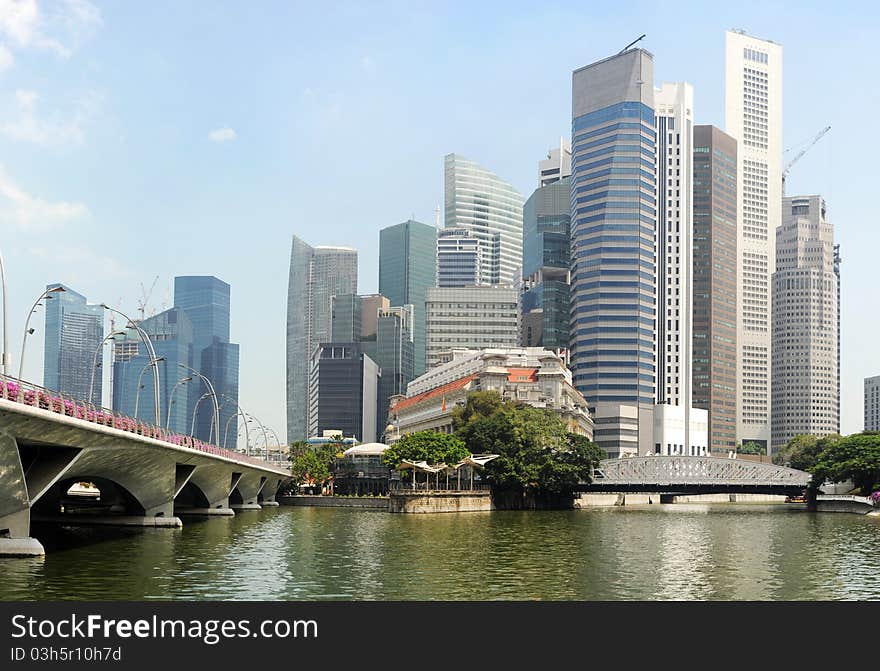 Panorama of Singapore in the sunshine day