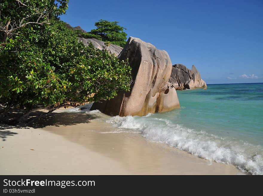 Typical Rock Formation at Anse Source d` Argent, La Digue, seychelles