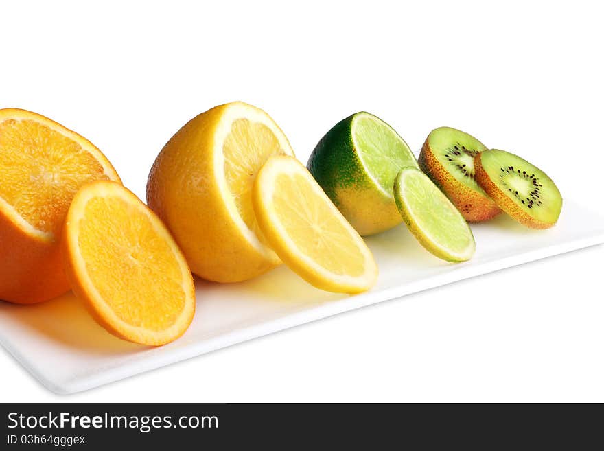 Exotic fruit on plate