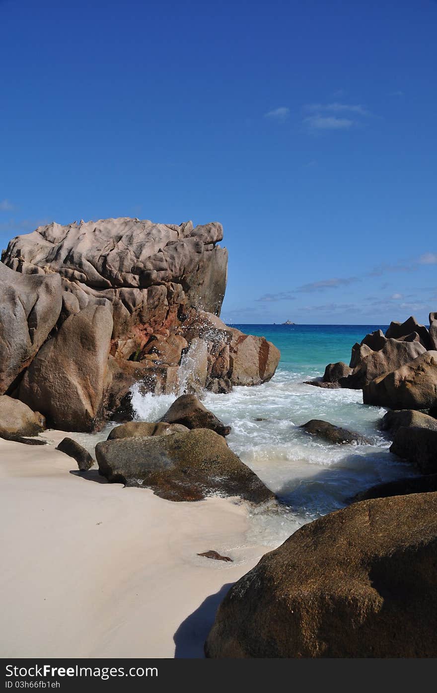 Typical Rock Formation at La Digue, seychelles