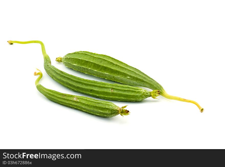 Zucchini on the white background