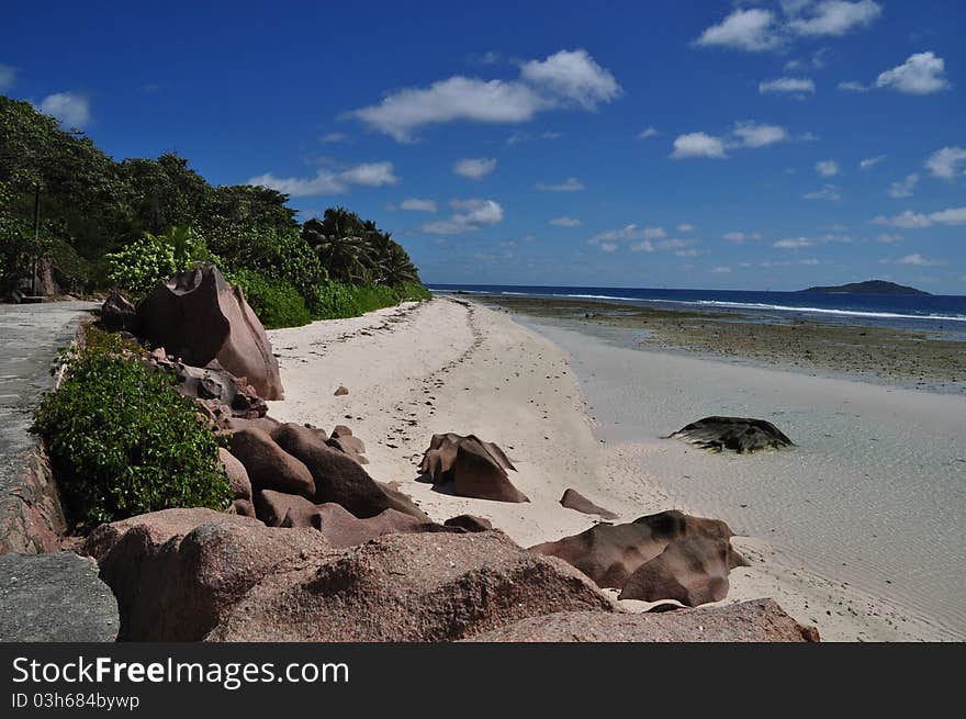 Typical Rock Formation at north of La Digue, seychelles