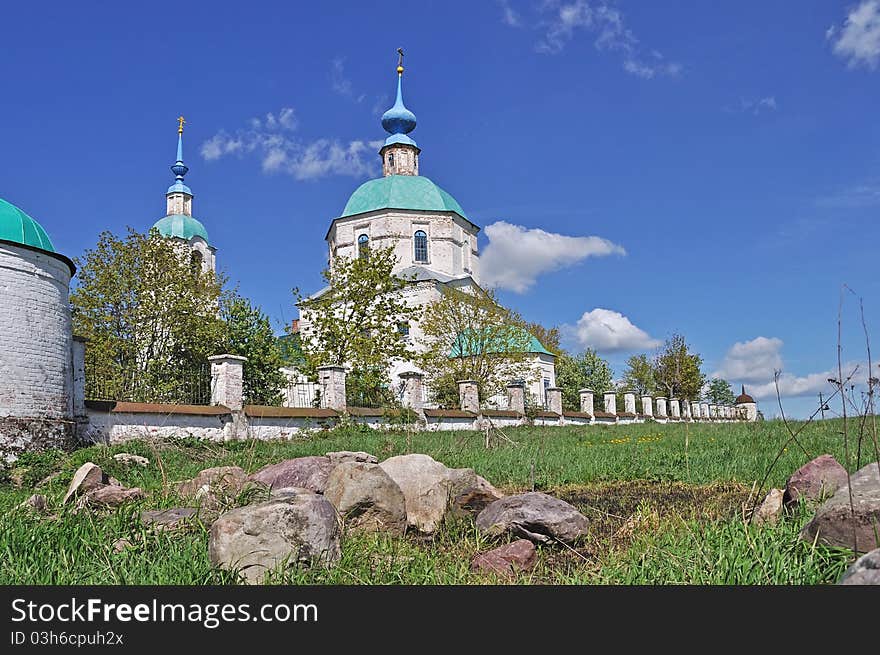 View of Vvedensky temple (1799-1819) in Florischi village, Vladimir region, Russia. View of Vvedensky temple (1799-1819) in Florischi village, Vladimir region, Russia