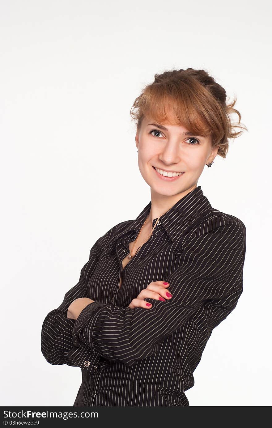 Very cute girl on a white background. Very cute girl on a white background