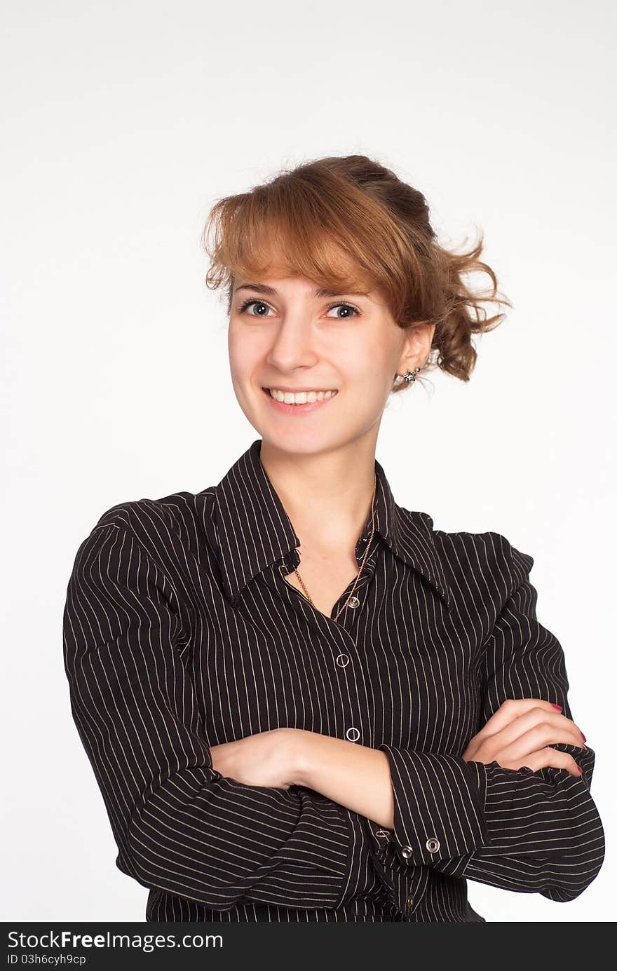 Very cute girl on a white background. Very cute girl on a white background