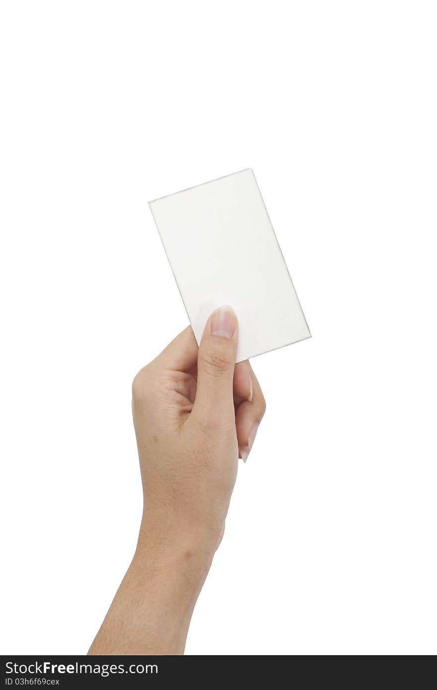 Isolated Card Blank With Hand