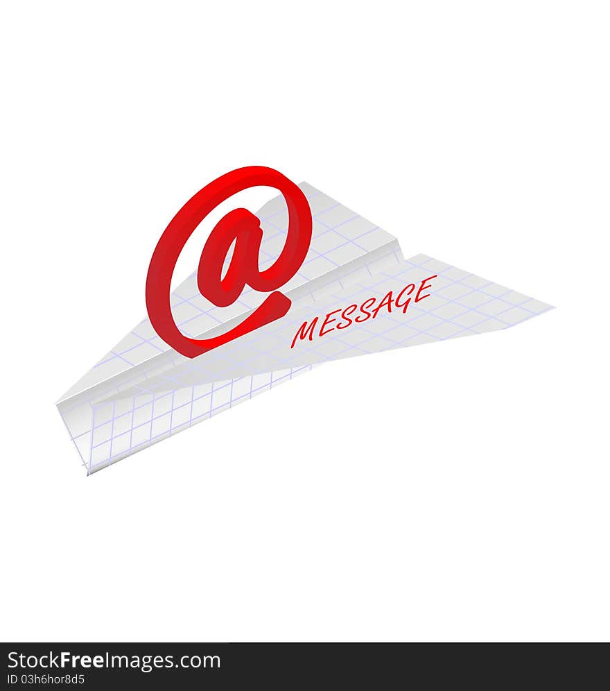 Paper Plane With E-mail Symbol