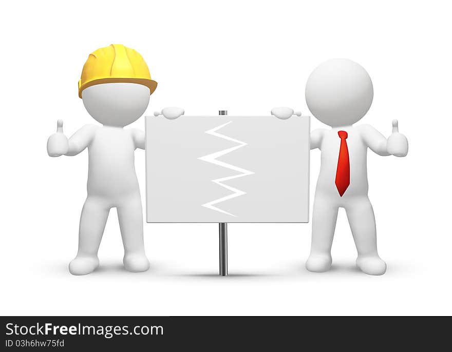 Builder and businessman. Simple use together or separately. Isolated on white. Builder and businessman. Simple use together or separately. Isolated on white.