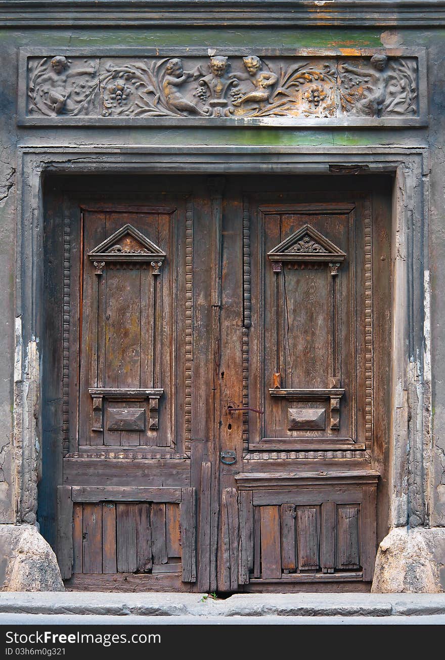 Ancient wooden door