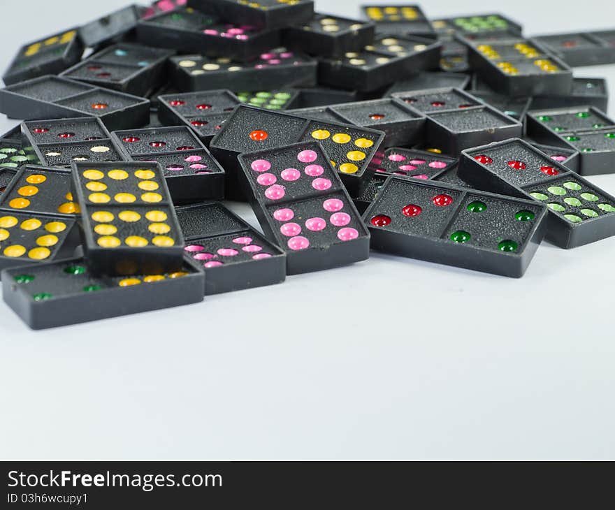 Colorful Dominoes on white background