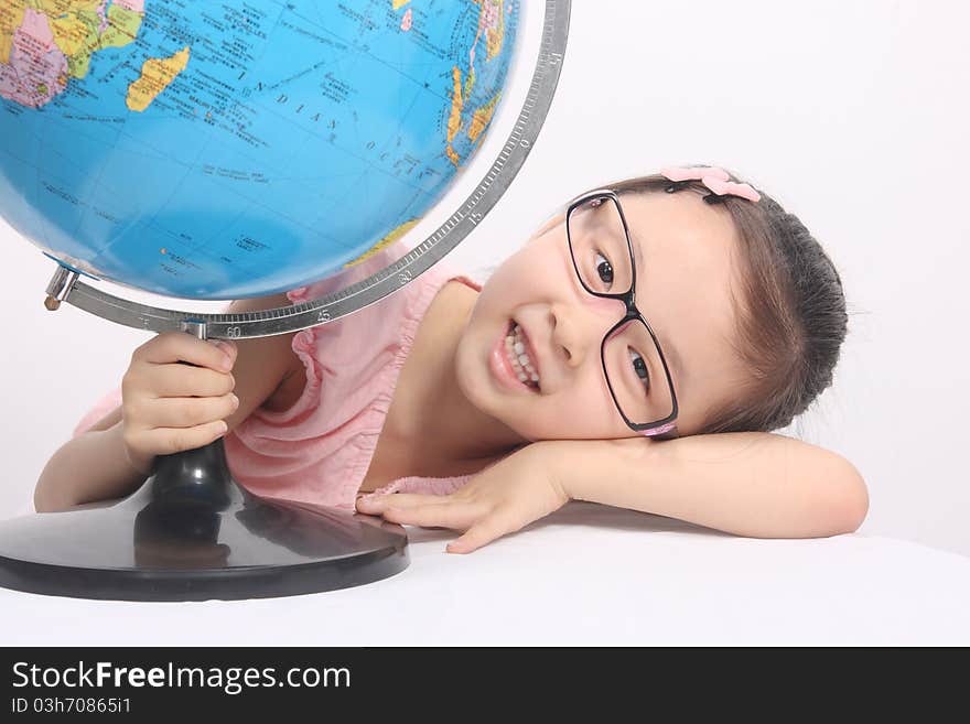 Man and globe,education and learning photos, taken in 2011. Man and globe,education and learning photos, taken in 2011